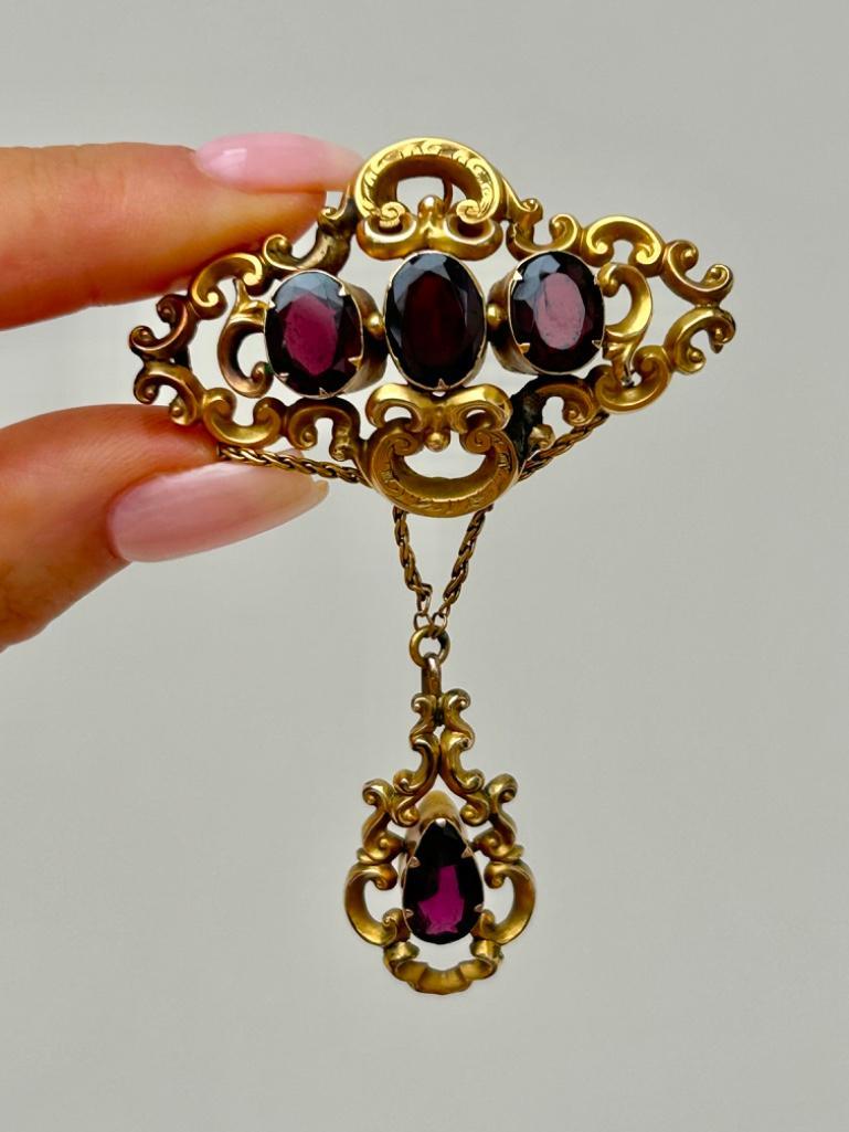 Antique Gold Pendant Brooch Large - Image 3 of 8