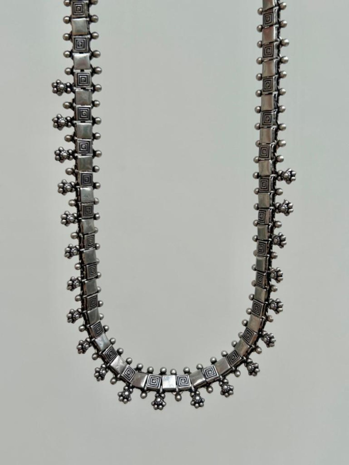 Unusual Silver Collar Necklace