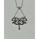 Antique Diamond Belle Epoque Platinum Necklace