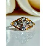 Antique Late Georgian Rose Cut Diamond Ring in Gold