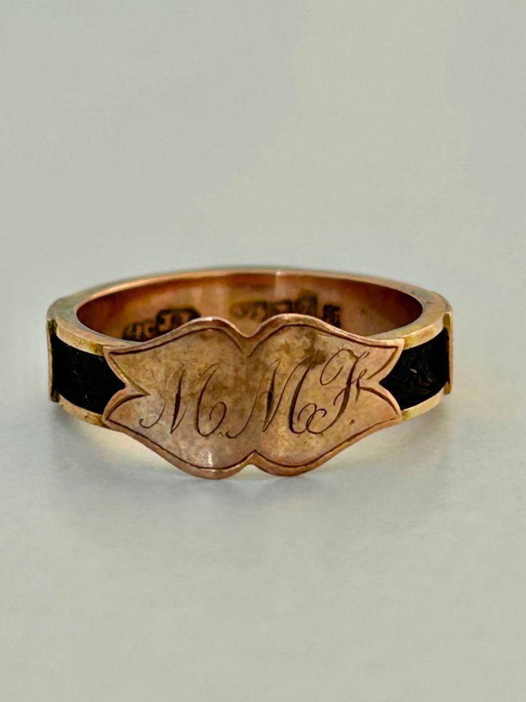 Antique Gold Mourning Band Ring - Bild 2 aus 6