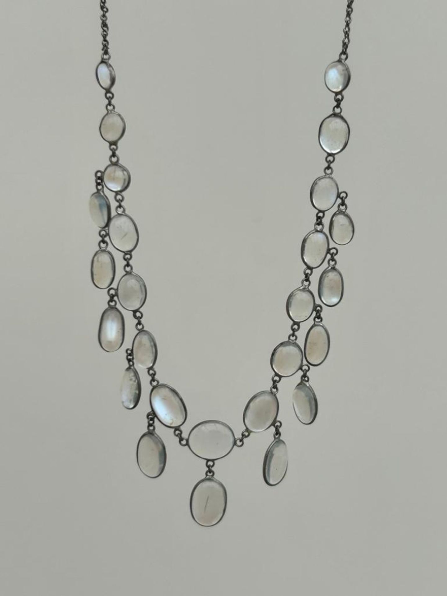 Antique Silver Moonstone Necklace - Image 3 of 7