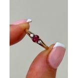 Sweet 9ct Gold Ruby and Diamond Ring
