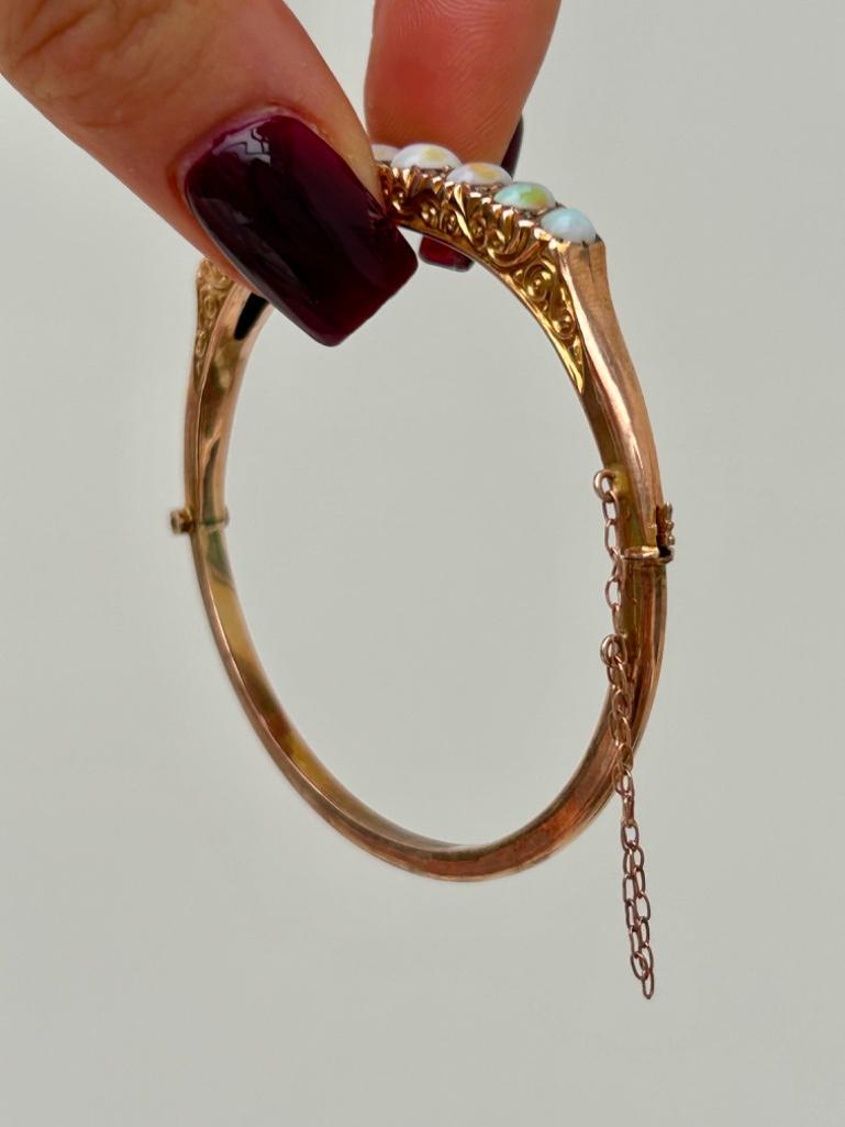 Opal and Diamond Bangle in 9ct Gold - Image 7 of 9