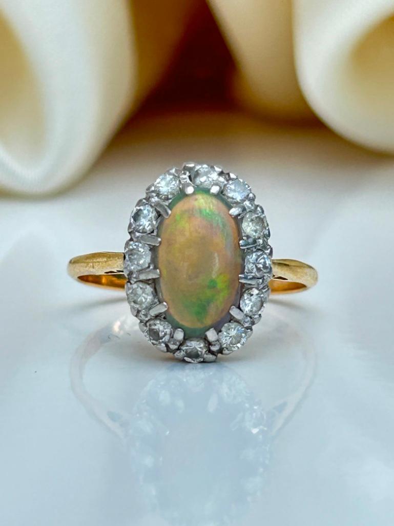 Antique Gold Opal and Diamond Ring - Image 5 of 8