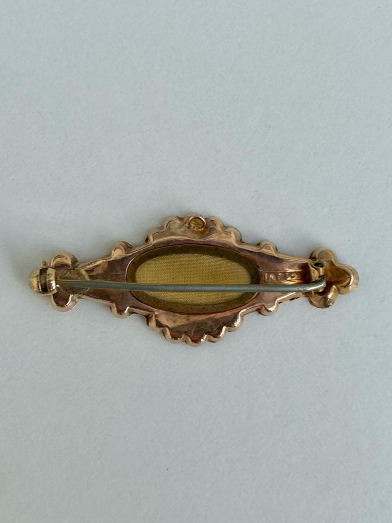 Antique Yellow Gold Ruby and Diamond Locket Back Star Bar Brooch - Image 5 of 6