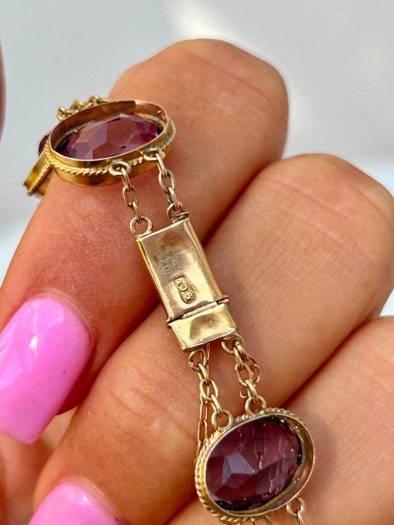 9ct Gold Amethyst Riviere Style Bracelet - Image 3 of 8