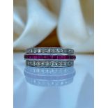 Antique Art Deco Day and Night Sapphire Ruby and Diamond Flip Ring