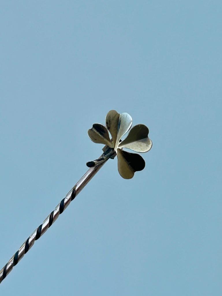 Antique 18ct Gold Lucky Clover Pin Brooch - Image 2 of 6