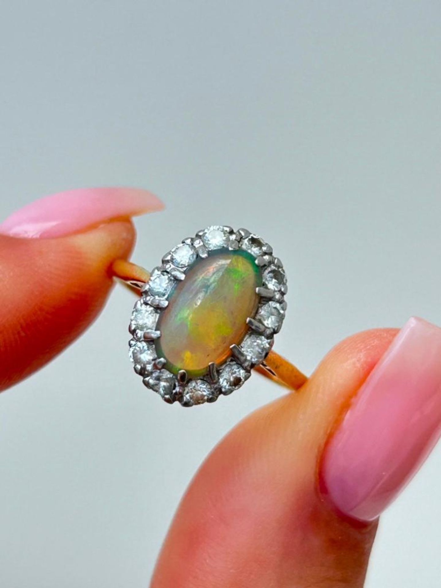 Antique Gold Opal and Diamond Ring - Image 2 of 8