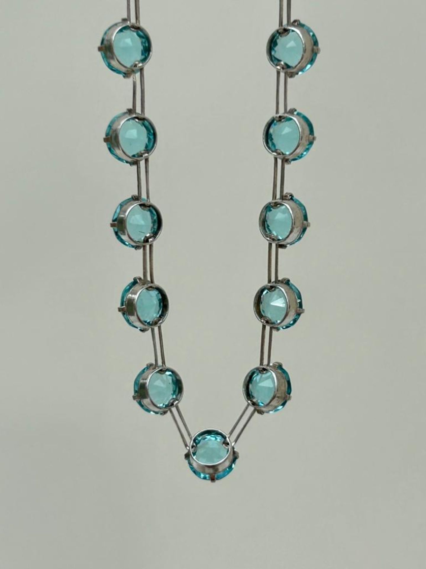Vintage Blue Riviere Necklace in Silver - Image 4 of 4