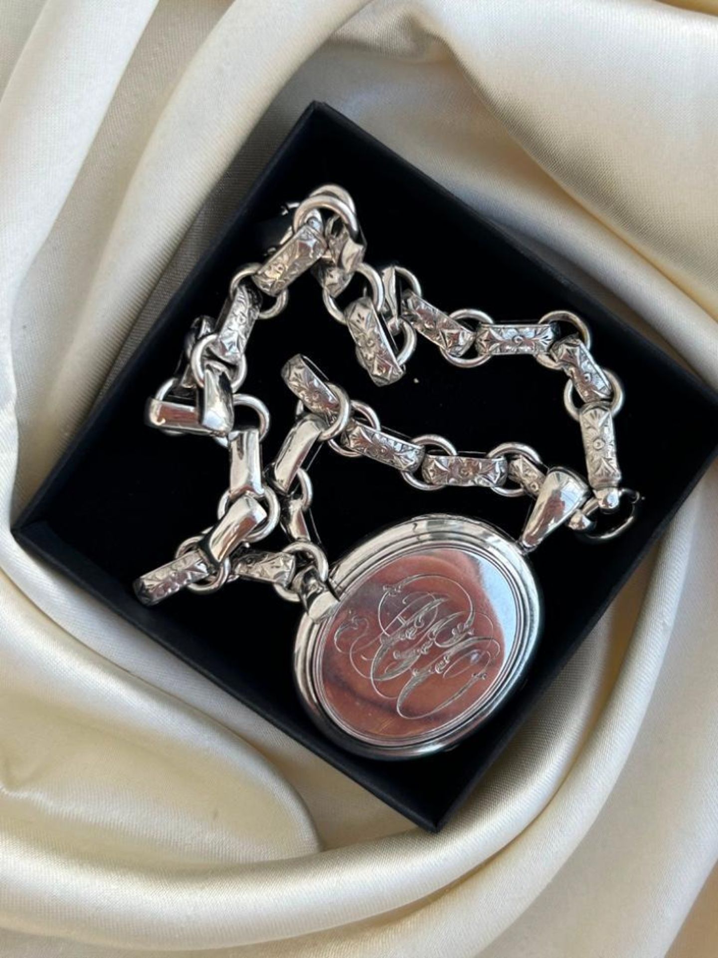 Antique Bookchain and Locket Pendant in Silver - Image 6 of 7