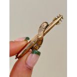 Antique Gold WW1 Torpedo Sweetheart Brooch C.1917