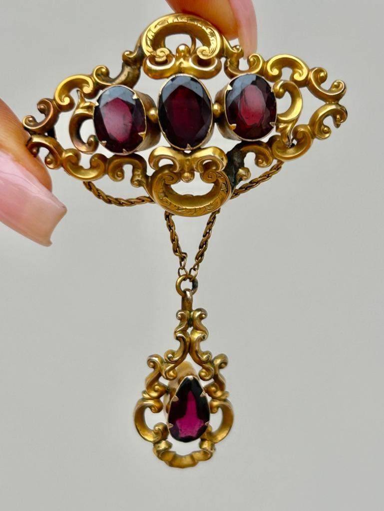 Antique Gold Pendant Brooch Large - Image 6 of 8