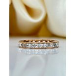 Gold Princess Cut White Sapphire Full Eternity Band Ring