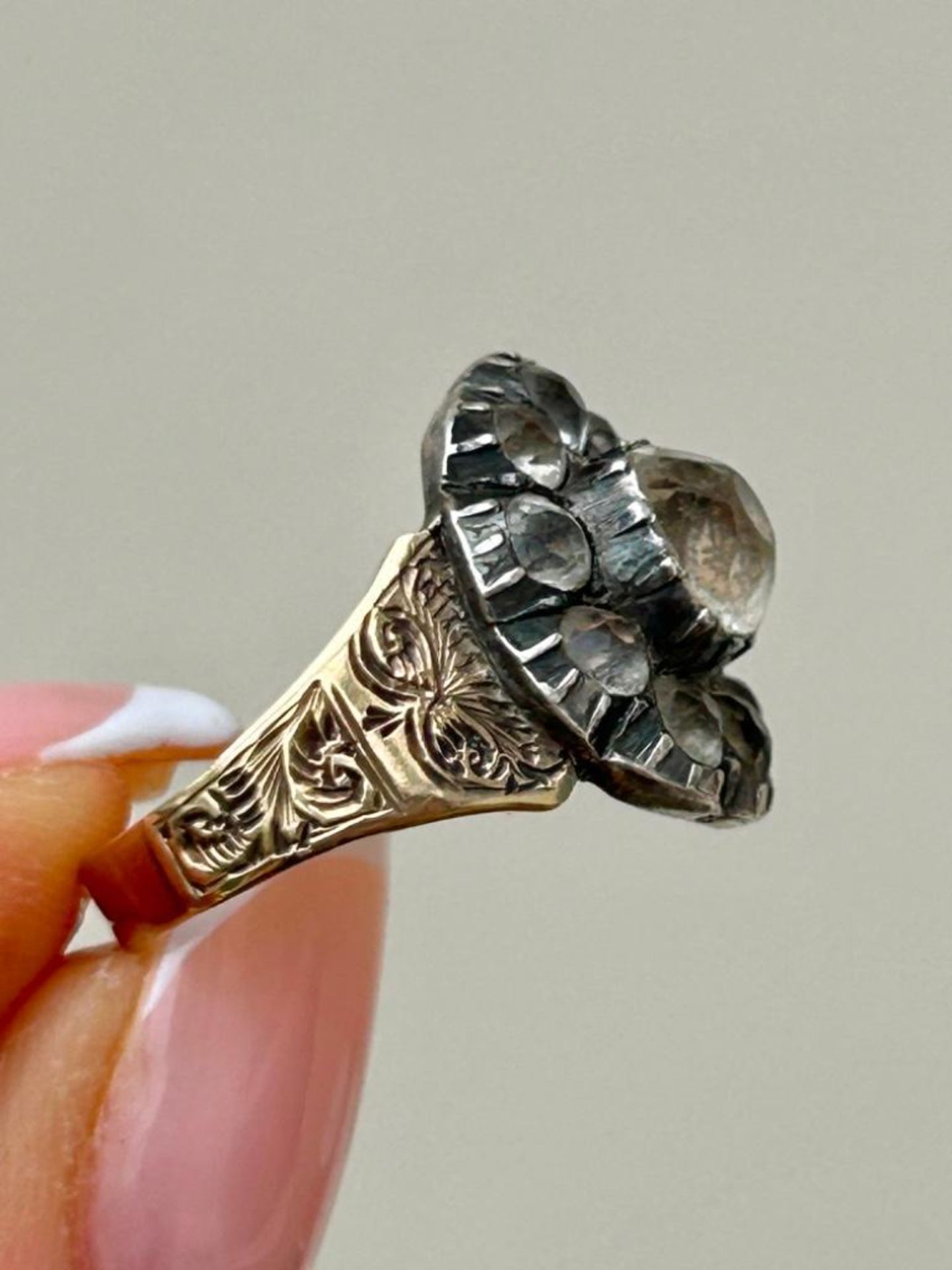 Georgian Era Chunky Paste Cluster Ring - Image 3 of 7