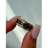 Antique C.1845 Black Enamel Mourning Band Ring in 18ct Gold