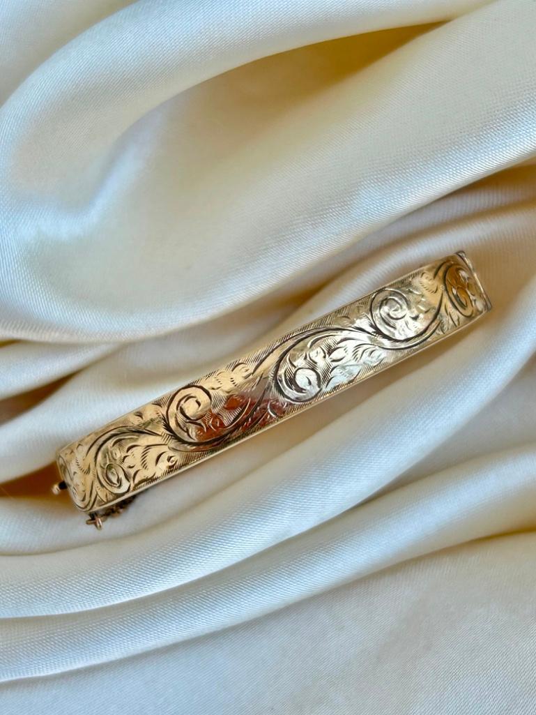 Vintage 9ct Metal Core Bangle / Bracelet