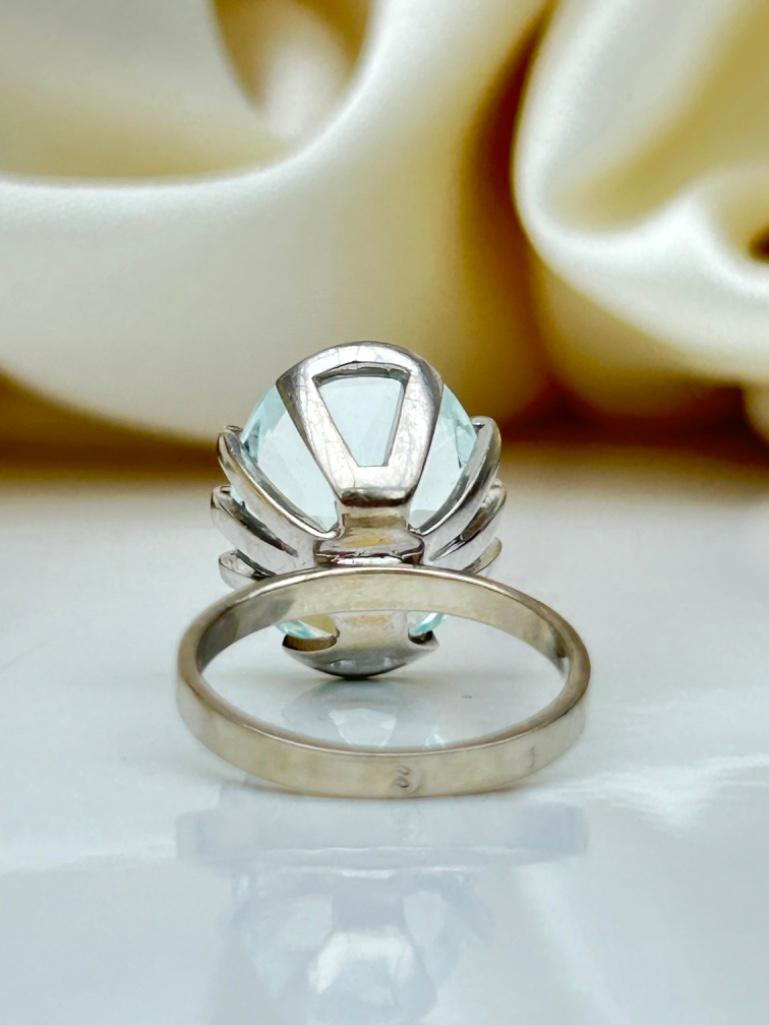 Sweet White Gold Aquamarine Cocktail Ring - Image 5 of 7