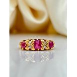 18ct Yellow Gold Ruby and Diamond Ring