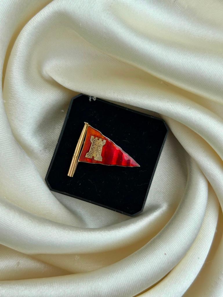 Collectors- 9ct Gold Enamel Flag Brooch - Benzie Cowes - Image 3 of 4