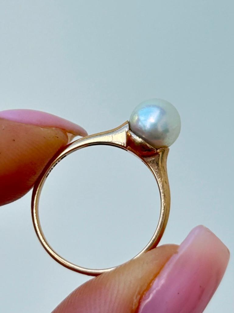 10ct Gold Pearl Ring - Image 6 of 9