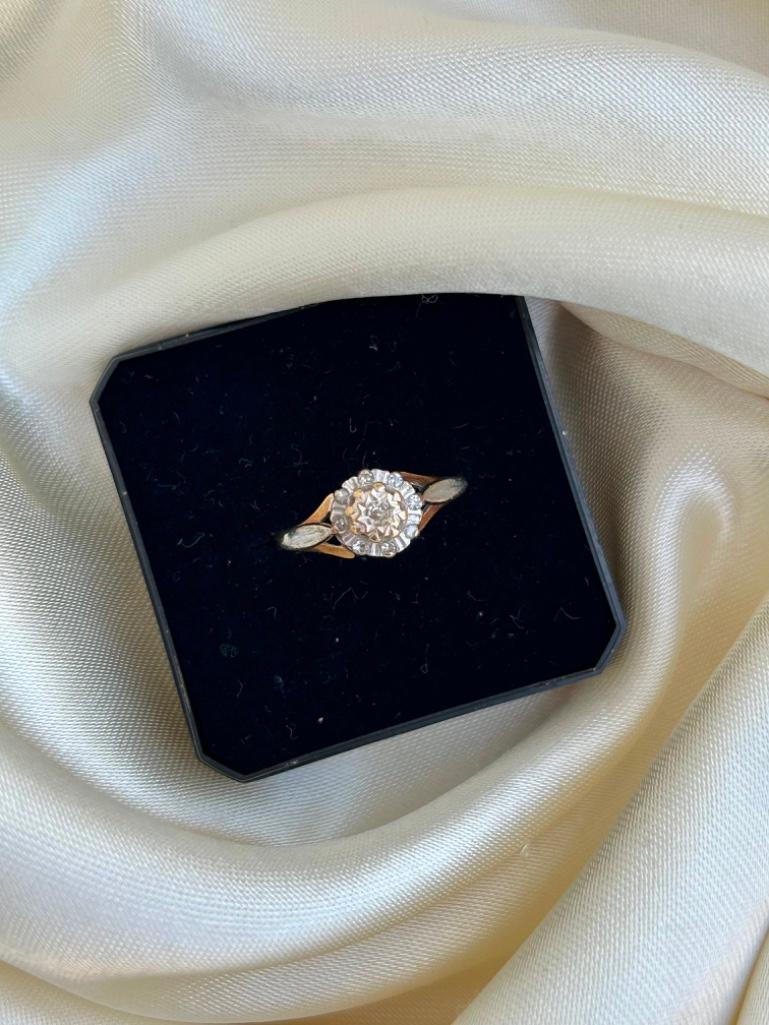 Sweet Vintage 9ct Gold Diamond Cluster Ring - Bild 3 aus 7