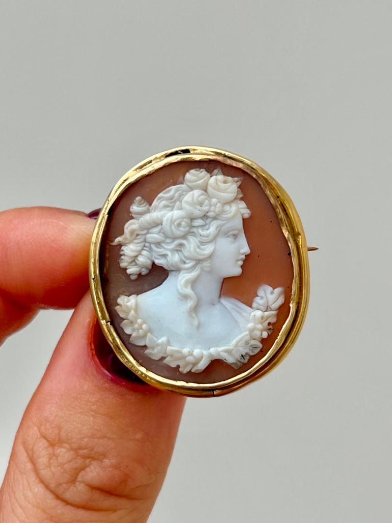 Antique Gold Boxed Cameo Brooch - Image 4 of 4