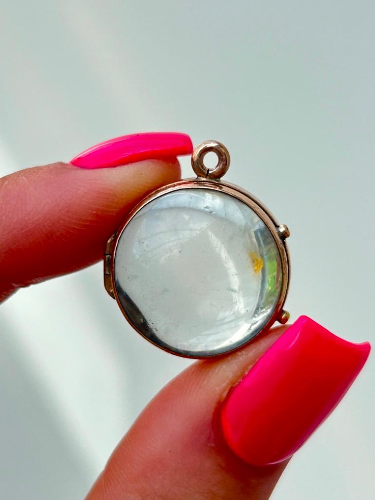 Antique Pool of Light Crystal Locket Pendant