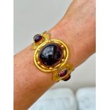 Antique Chunky Cabochon Garnet Bracelet