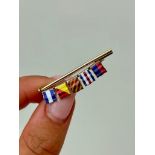 Collectors- 9ct Gold Enamel Multi Flag Brooch - Benzie Cowes