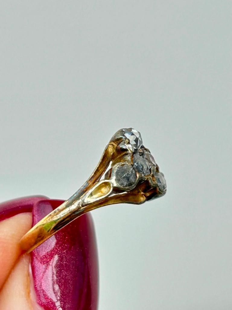 Antique Late Georgian Rose Cut Diamond Ring in Gold - Image 5 of 8