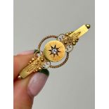 Antique 15ct Yellow Gold Diamond Star Brooch