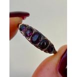18ct Gold Amethyst Five Stone Ring
