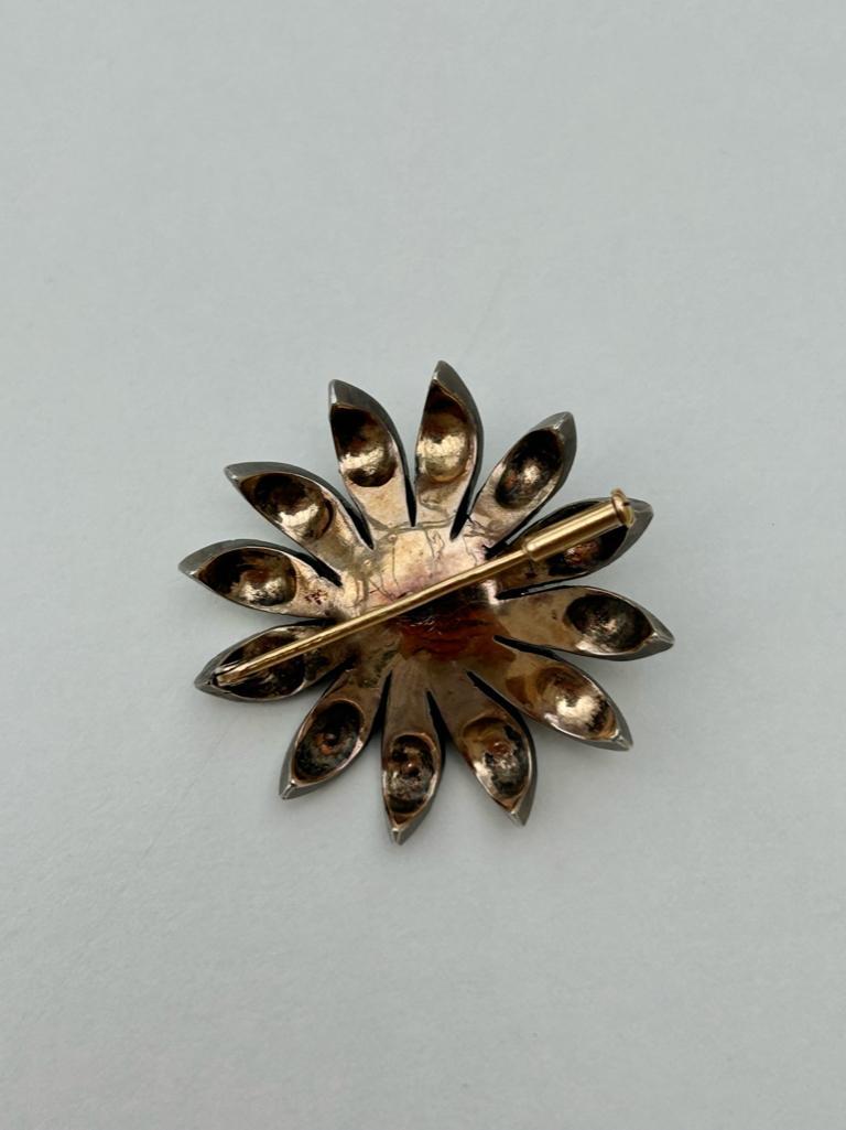 Antique Diamond and Pearl Large Flower Brooch - Image 5 of 5