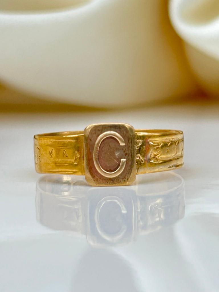 Georgian Era Circa 1803 Gold Band Ring - Image 4 of 7