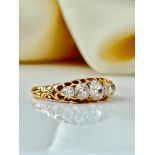 Antique 18ct Yellow Gold Diamond 5 Stone Ring Approx 1.20ct