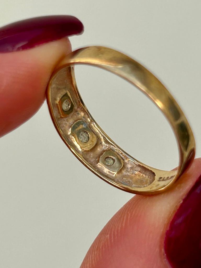 9ct Yellow Gold Diamond 3 Stone Star ring - Bild 6 aus 6