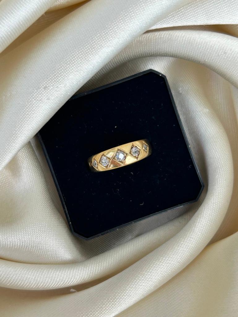 Antique 18ct Yellow Gold Diamond 5 Stone Ring C.1879 - Image 4 of 8
