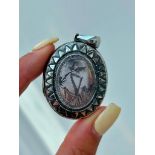 Victorian Silver Large Aesthetic Locket Pendant