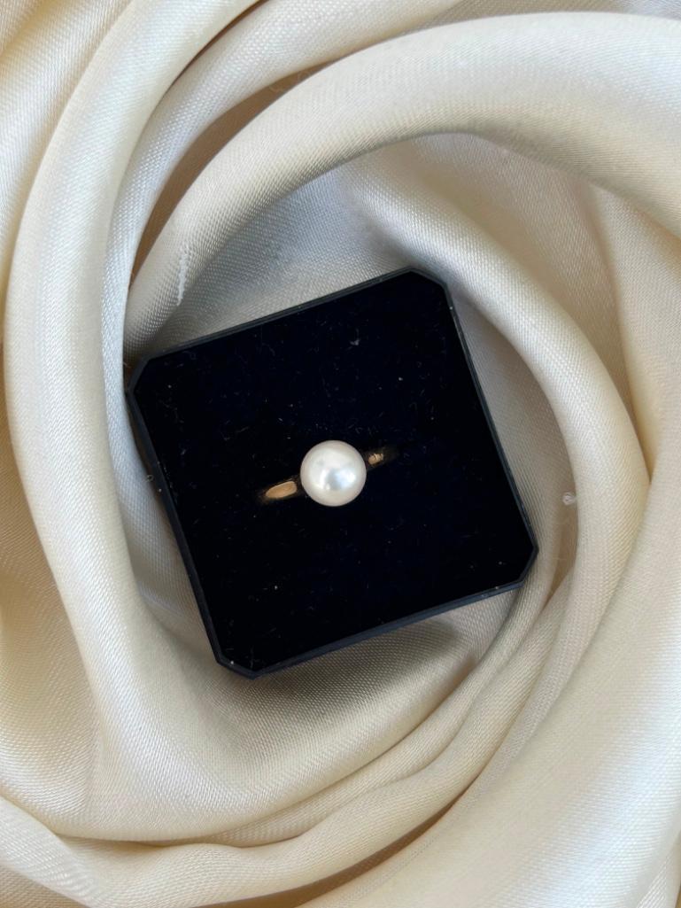 10ct Gold Pearl Ring - Image 4 of 9