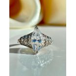 Incredible 2.20 Carat Diamond Marquise Ring in Diamond Setting
