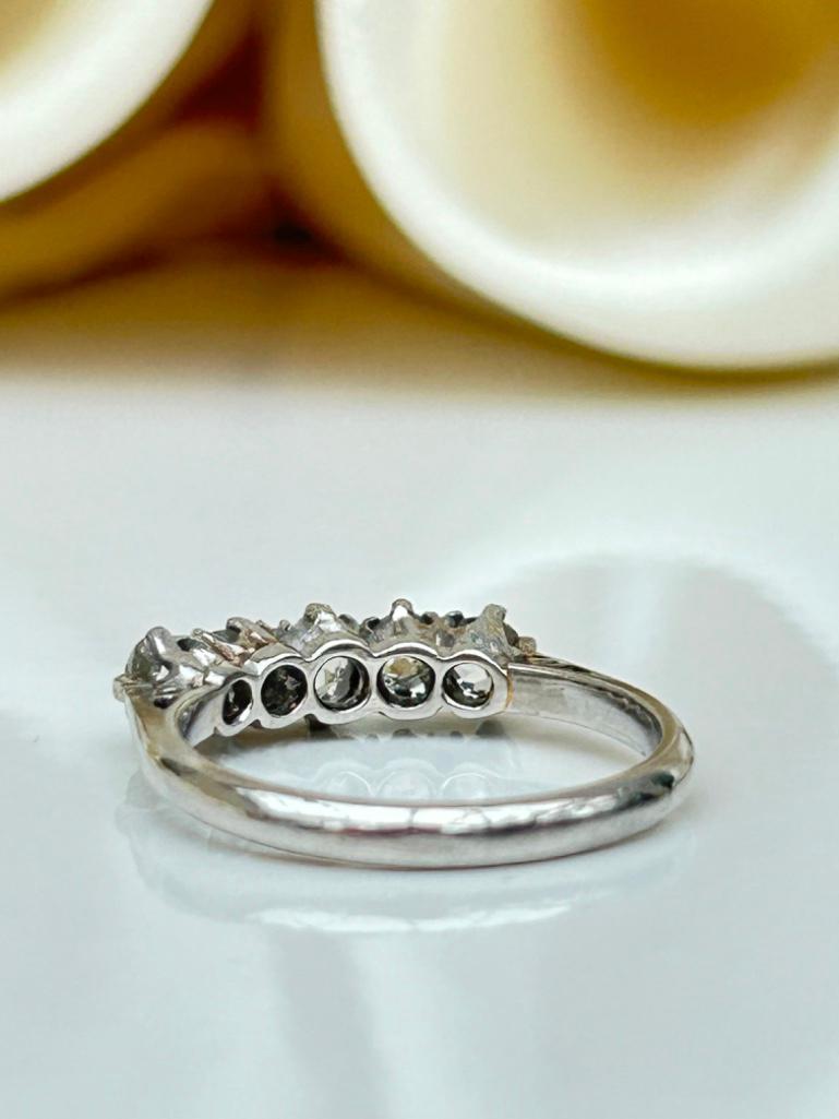 Platinum and Diamond 5 Stone Ring - Image 8 of 8