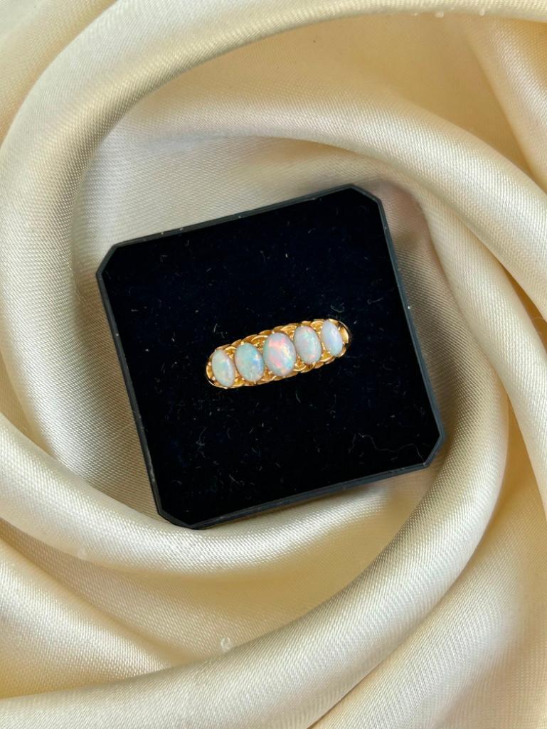 Gold Opal 5 Stone Ring - Bild 4 aus 6