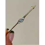 Antique Diamond 3 Stone Yellow Gold Brooch