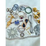 Large Antique & Vintage Mixed Jewellery Lot inc Crescent Brooch
