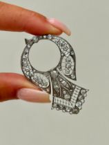 Amazing Antique Platinum and Diamond Large Pendant