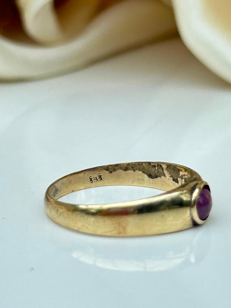 Sweet Antique Cabochon Ruby Gold Band Ring - Bild 7 aus 7