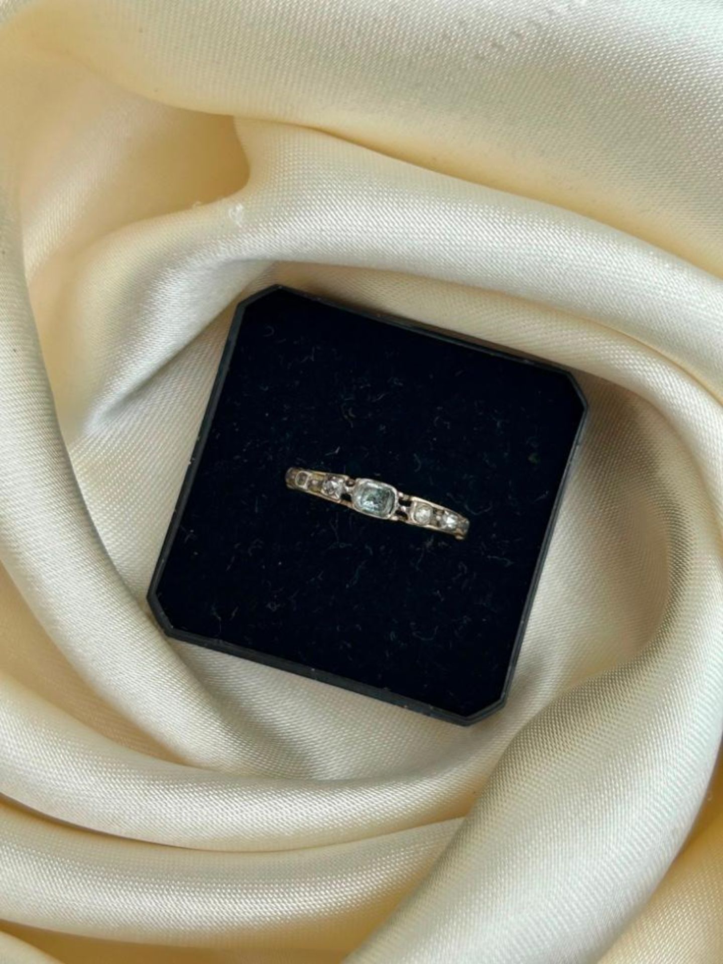 Sweet Georgian Era Diamond and Topaz Ring - Image 3 of 5