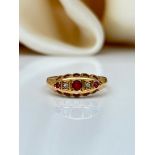 18ct Yellow Gold Ruby and Diamond 5 Stone Ring